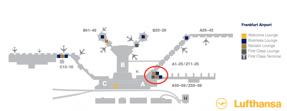 フランクフルト国際空港ラウンジマップ