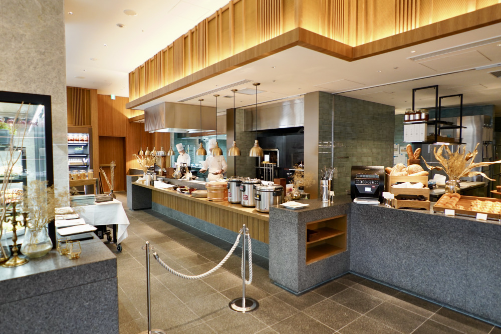 JWマリオット・ホテル奈良宿泊記・朝食・レストランシルクロードダイニングのオープンキッチン