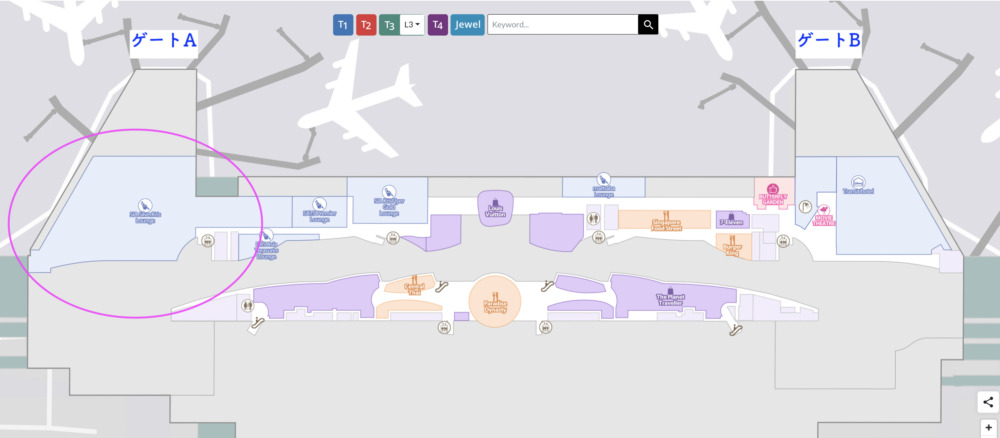 チャンギ国際空港・シンガポール航空ザ・プライベートルーム訪問記・アクセスマップ