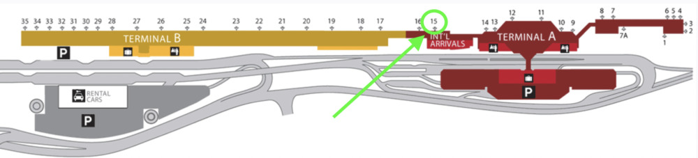 サンノゼ国際空港のフロアマップ