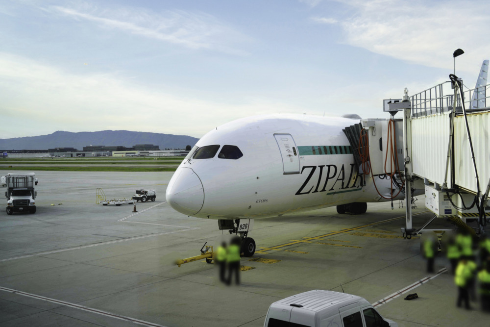 ZIPAIRフルフラット搭乗記・サンノゼ空港に到着