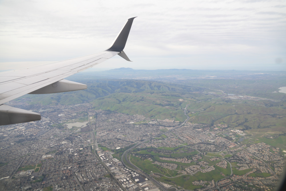 ユナイテッド航空搭乗記・ラスベガス発サンフランシスコ行き・サンフランシスコ上空