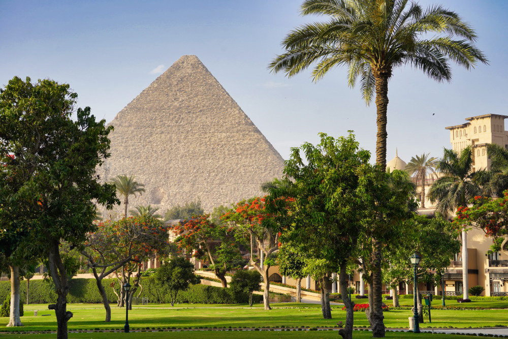 エジプト・メナハウスマリオット宿泊記・バルコニーからのピラミッド