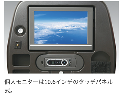 JAL国際線新型A350-1000・エコノミークラス・現行のモニター