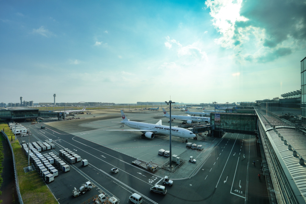 羽田空港国際線ターミナル・JAKサクララウンジスカイビューからの眺め
