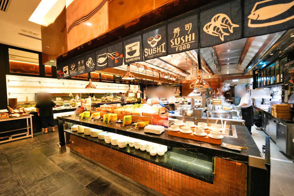 W香港宿泊記・マーヴェラススイート・朝食レストランkitchen・ブッフェカウンター・日本コーナー