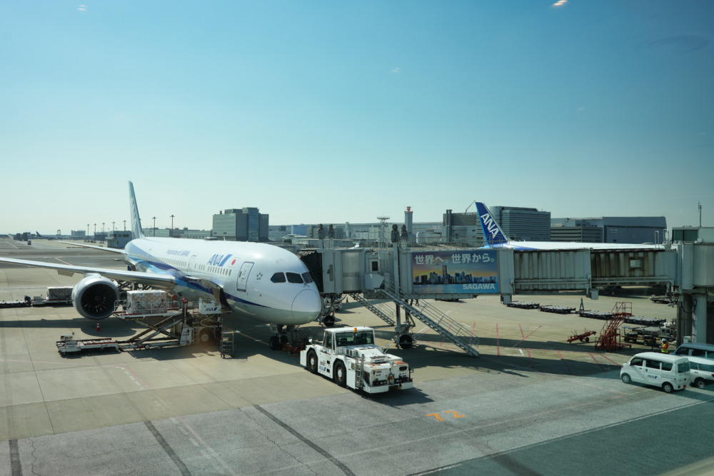 ANAビジネスクラス搭乗記・羽田空港第2ターミナル・これから乗る飛行機