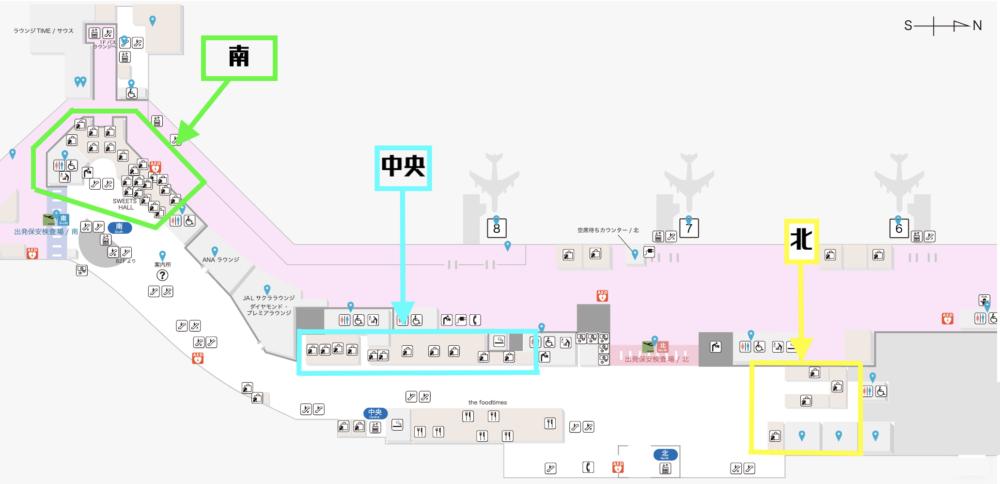福岡空港2階フロアマップ
