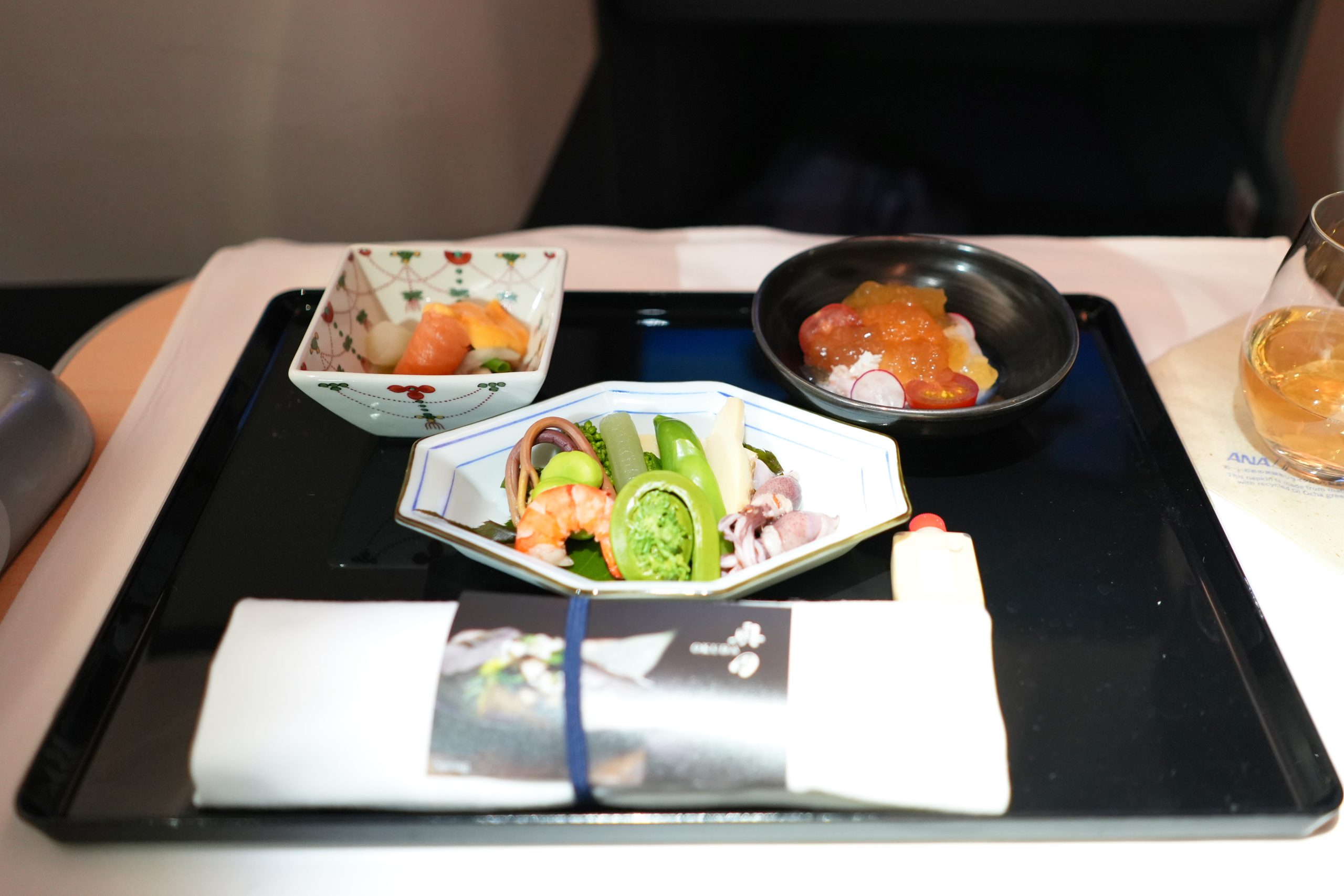 Appetizers from Ginza Okuda collaboration on ANA Business Class
